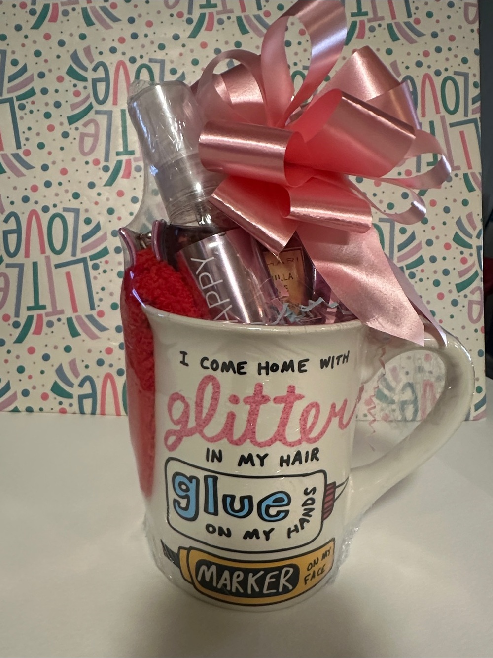 Pink Glitter Mug Gift Set - Home Party Supplies